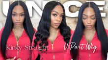 Load image into Gallery viewer, Kinky Straight V Part Wig 24”