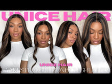 Load and play video in Gallery viewer, Honey Blonde Highlight Yaki Straight 7x5 Wig 24”