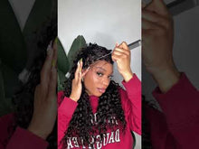 Load and play video in Gallery viewer, Black Boho Wavy Braid Wig 26”
