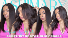 Load image into Gallery viewer, Kinky Straight Chestnut Brown Wig 20”
